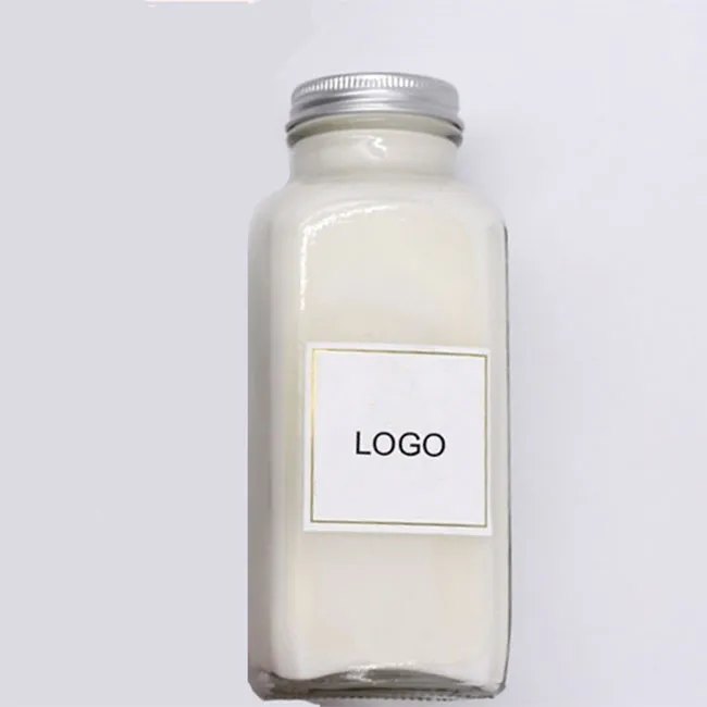 80ML 180ML 250ML 500ML Square Beverage Juice Milk Glass Bottle With Screw Cap