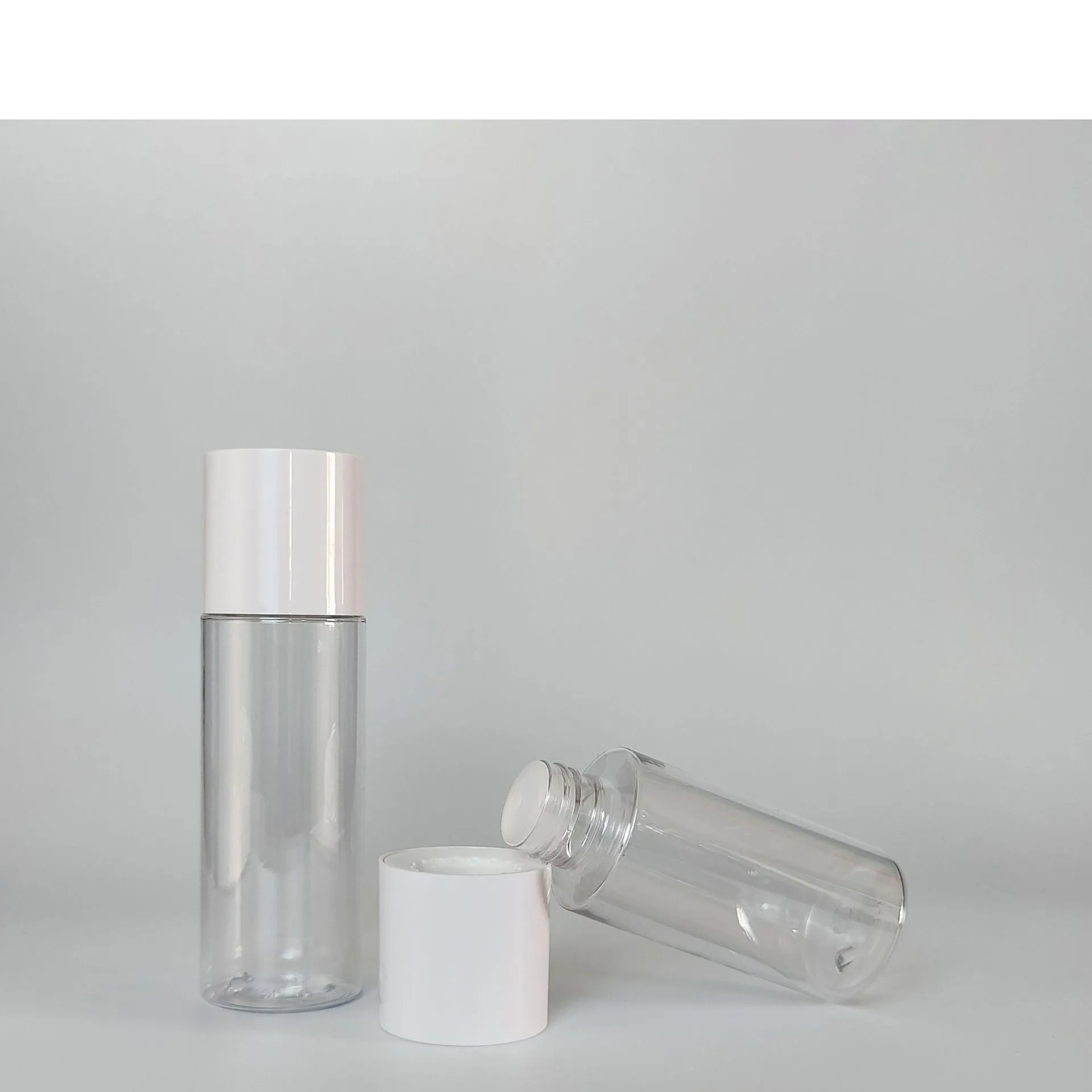 80ml Flat Shoulder Essence Lotion Bottle 150ml PET Material High Transparent Texture Plastic Bottle