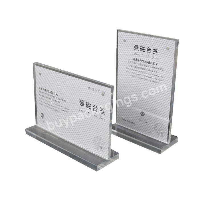 A4 A5 A6 Double Sided Acrylic Menu Holder T Style Acrylic Table Display Stand - Buy Counter Display A4 Vertical Acrylic Sign Holder For Black Friday Discount Sales,Customized Shape A4 Menu Holder Acrylic L Shape Table Desk Menu Display Stand,A4 Acryl