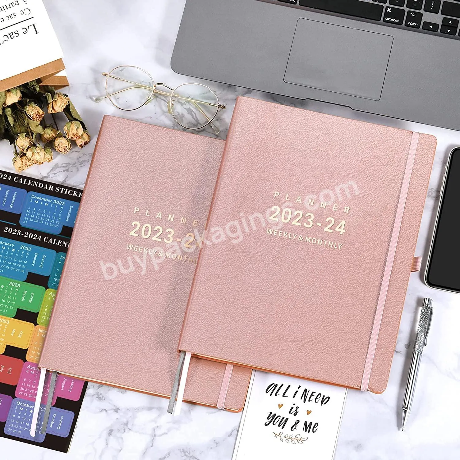 Academic A5 Logo Customized Pocket Notepad Pu Leather Diary Note Book Custom Elastic Band Hardcover Planner Journal Notebook