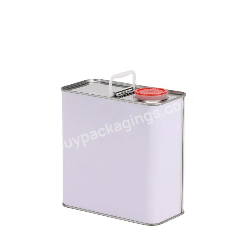 Accept Custom Printing Empty Square Rectangular Chemical Jerry Tin Can Oil Paint Can With Metal Plastic Spout Top Cap