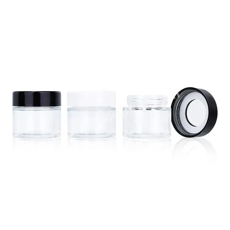 Airtight Magnifying Herb Jar 1g 3.5g 7g Flower Stash Glass Jar With Magnifying Tops 2oz 3oz 4oz Magnifying Glass Container