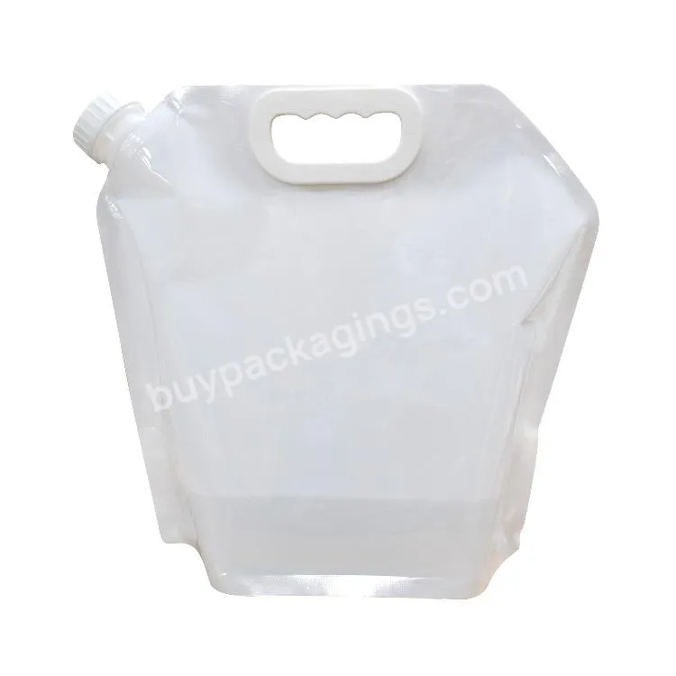 Alkaline 5 Liters Hocl Liquid Packaging Foldable Water Bag With Handle Spout Pouch
