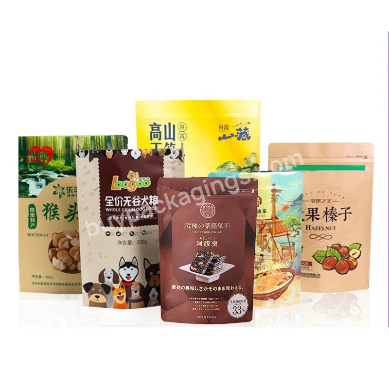 Aluminum Foil Matted Stand Up Plastic Bags Coconut Chips Zipper Pouches For Food Packing