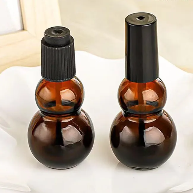 Amber 10ML Nail Polish Glass Bottle Gourd-shaped Nail Polish Oil Bottle Wholesale Price