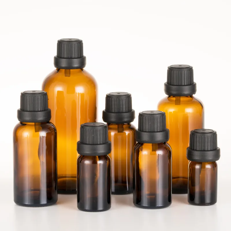 Amber Glass Bottles for Essential Oils 10 mL Amber Bottles Refillable Empty Amber Bottle with Orifice Reducer Dropper and Cap
