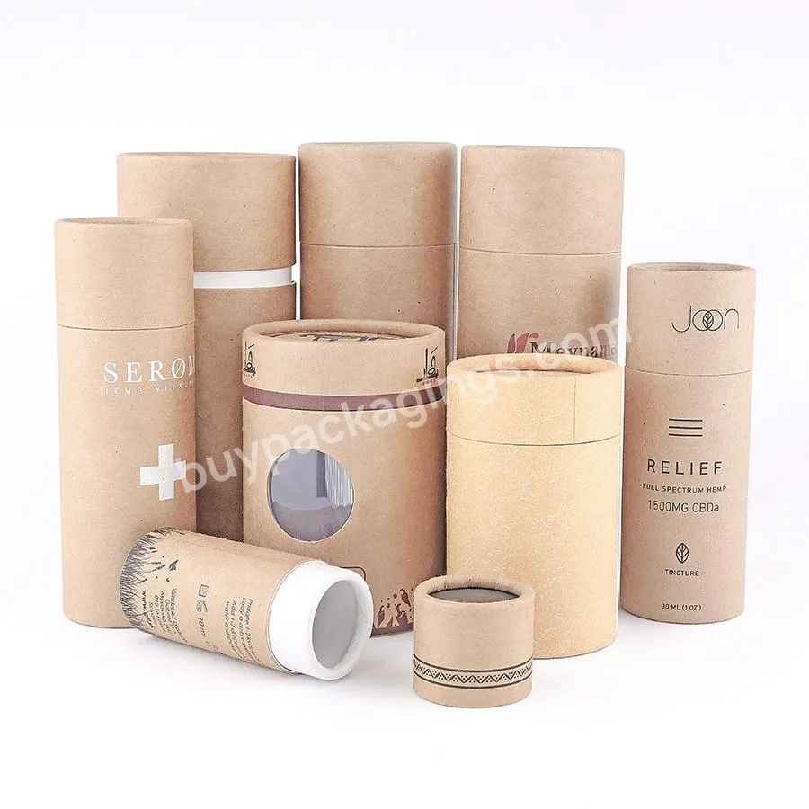 Art Window Shaped Tall Presentation Biodegradable Custom Printed Gift Paperboard Cardboard Kraft Paper Cylinder Box