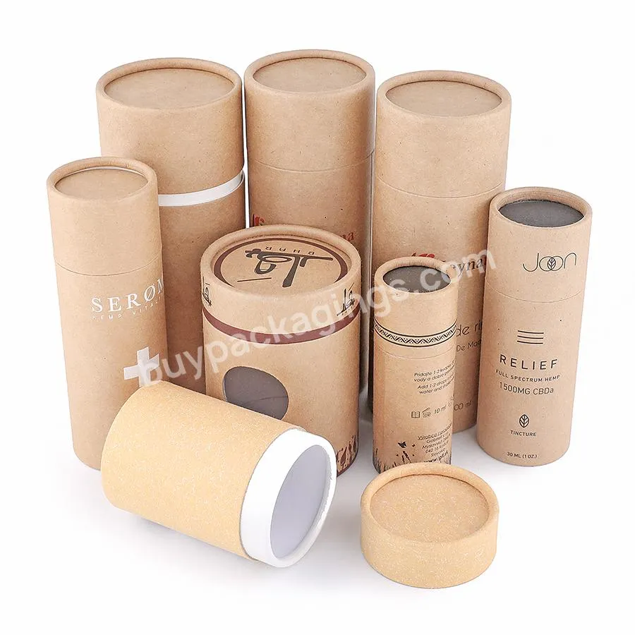 Art Window Shaped Tall Presentation Biodegradable Custom Printed Gift Paperboard Cardboard Kraft Paper Cylinder Box