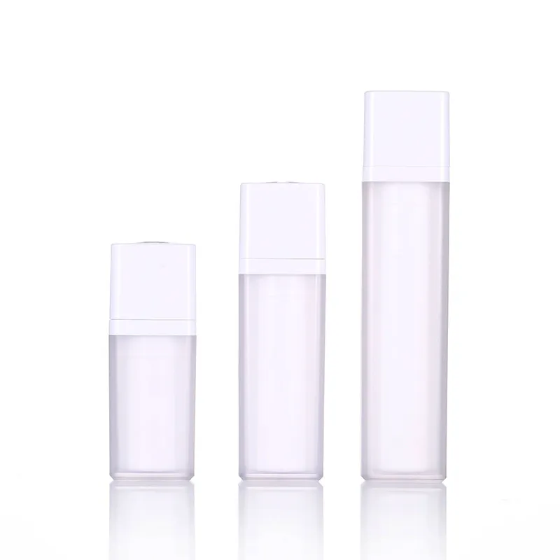 AS PP Material Square Rotary Vacuum Portable Cosmetics Water Emulsion Essence  Liquid Plastic Bottle