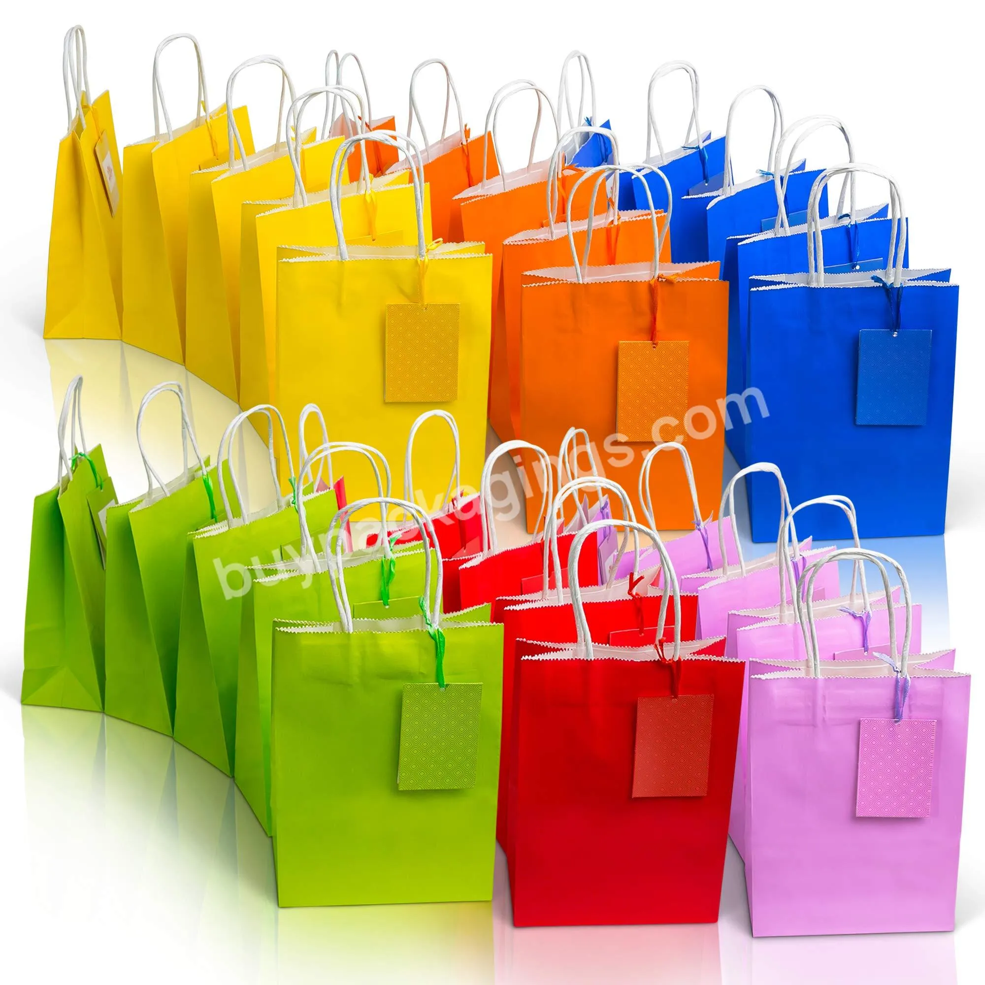 Assorted Colours Party Loot Birthday Christmas Gift Treat Sweet Candy Shopping Paper Favour Bags With Handles