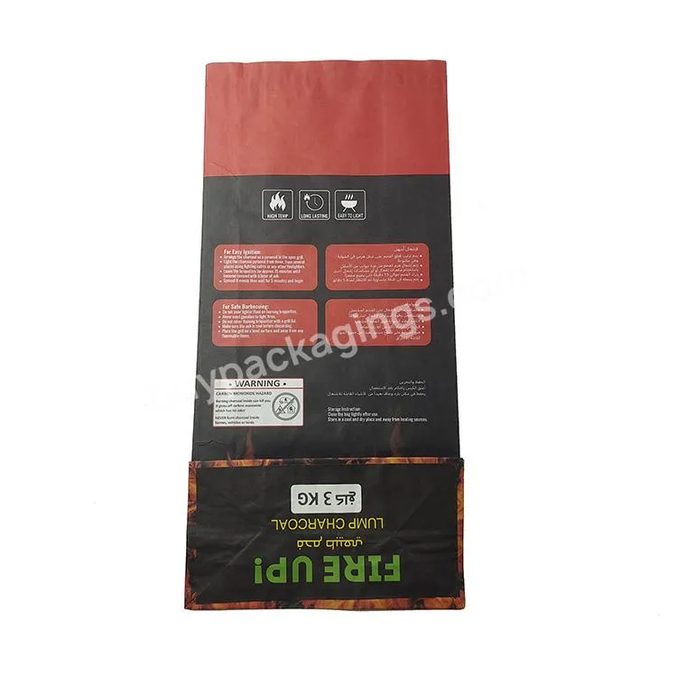 Bbq Char Coal Barbecue Charcoal Paper Bags Kraft Paper Waterproof Charcoal Packing Bag