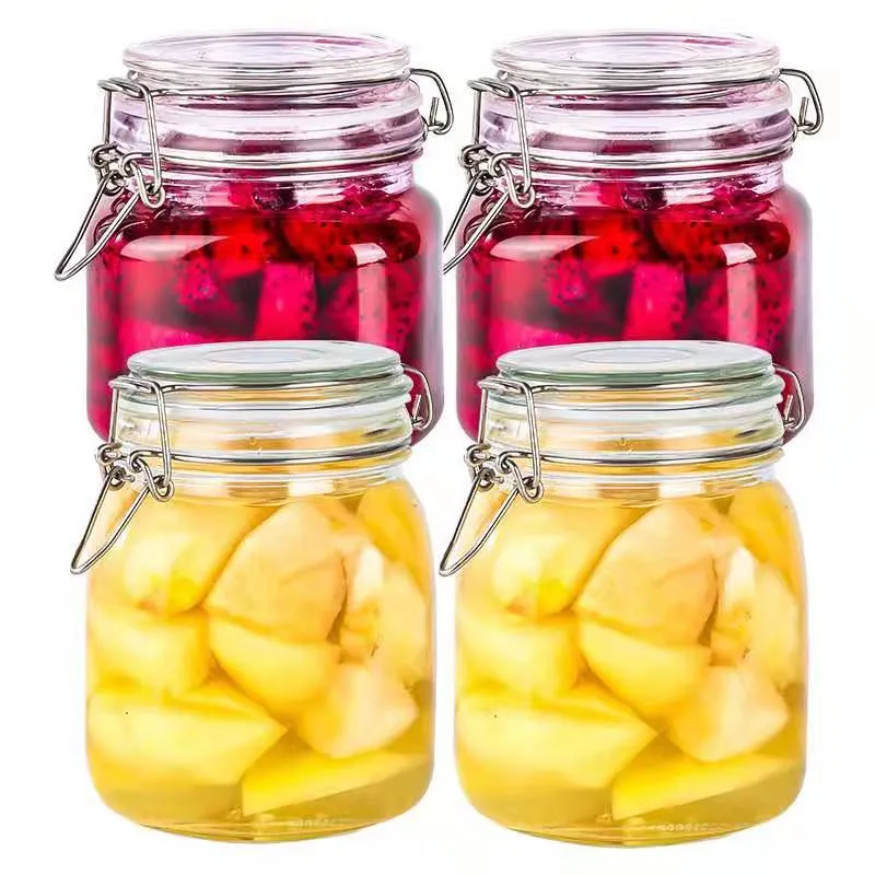 Best Selling High Quality Transparent Glass Storage Jar With Stainless Steel Bayonet