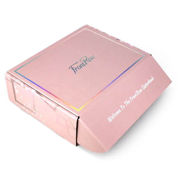 Biodegradable Carton Pink Mailer Box Lady Garment Underwear Clothing Corrugated Packaging Boxes Custom LOGO