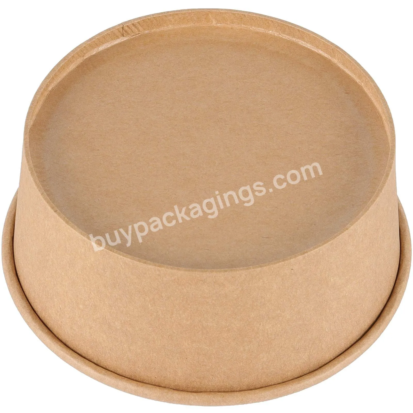 Biodegradable Kraft Disposable Paper Bowl With Lid For Fast Food Salad Ramen Rice And Pasta