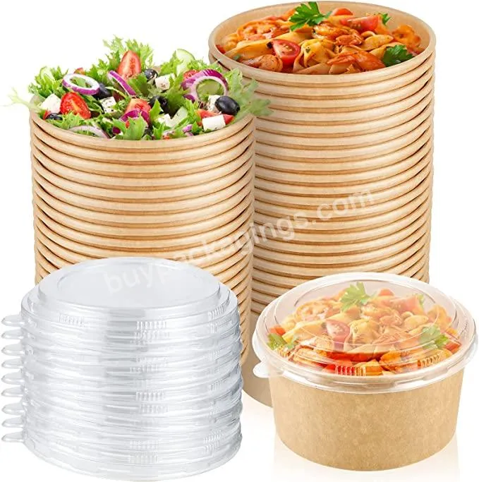 Biodegradable Paper Plates Bowls Salad Fruit Takeaway Lunch Food Container Bowls Disposable Kraft Bowl With Lid - Buy Biodegradable Paper Plates Bowls Salad Fruit Takeaway Lunch Food Container Bowls Disposable Kraft Bowl With Lid,Paper Plate Bowls,Pa