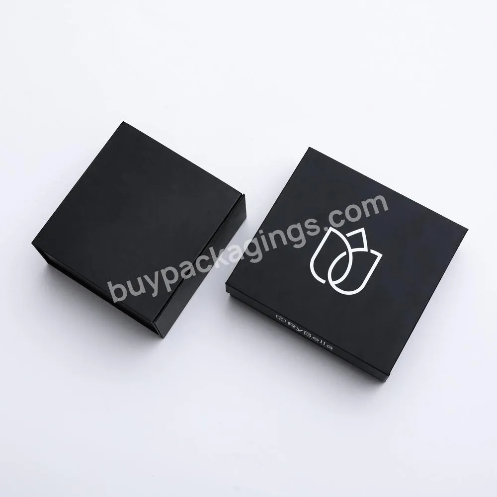 black and white high-end custom logo magnetic lid folding rigid gift present box