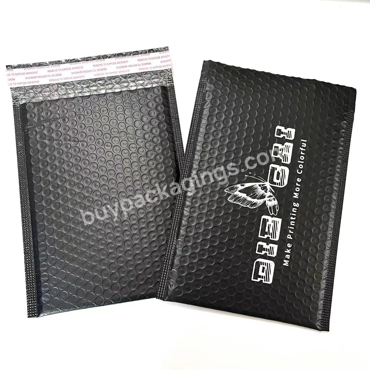 Black Bubble Mailer Envelopes Bag Padded Shipping Packaging Bags 15x20 Custom Logo Printed Metallic Foil White Bubble Mailers