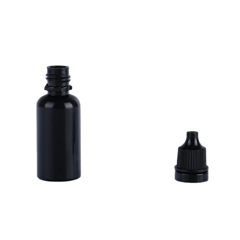 Black Color Manufacture Supplier   10ml 15ml 20ml Eyedroppers PE Material Plastic Bottle