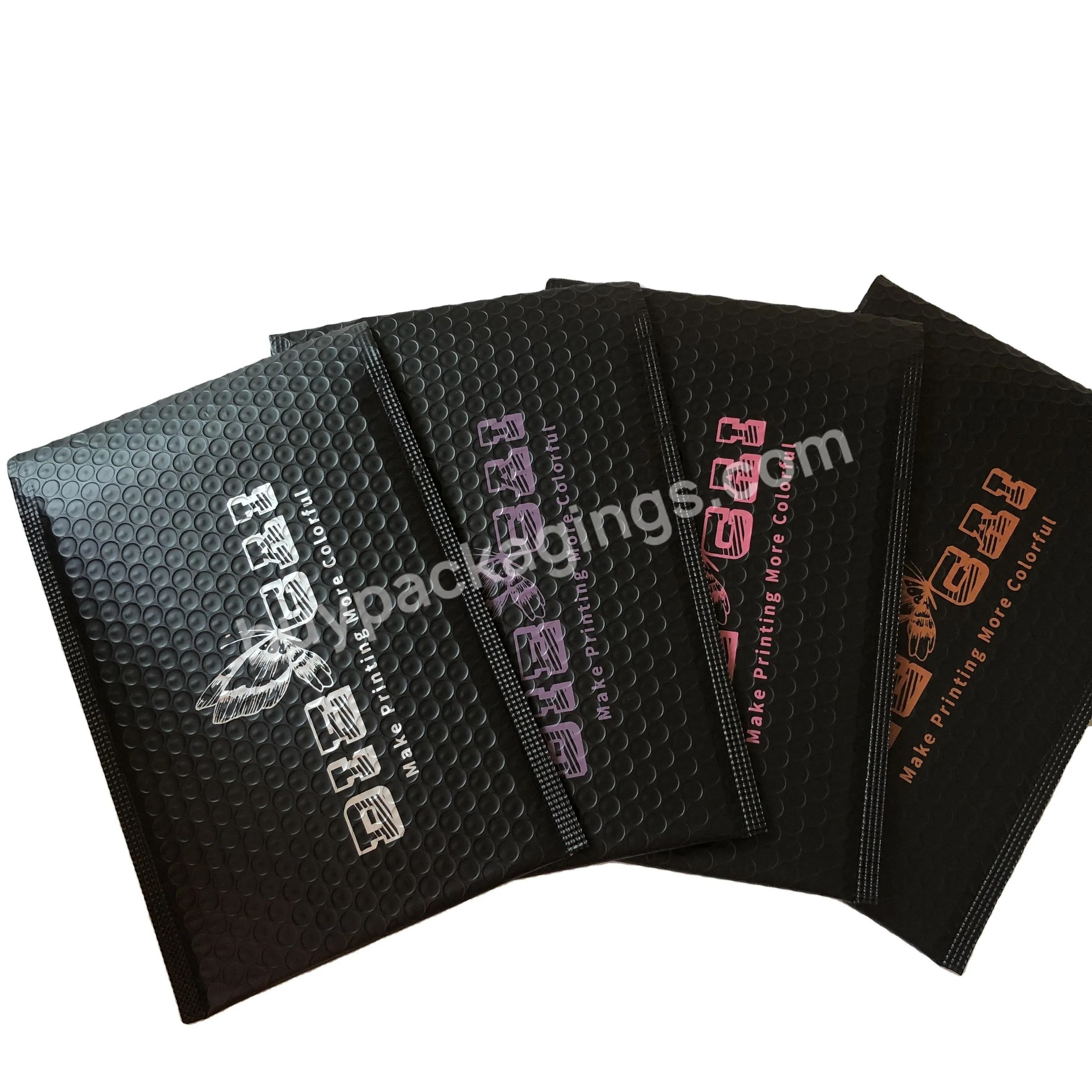 Black Packaging Bubble Envelopes Poly Custom Packing Sealable Plastic Bags For Clothing Jewelry Eye Lash