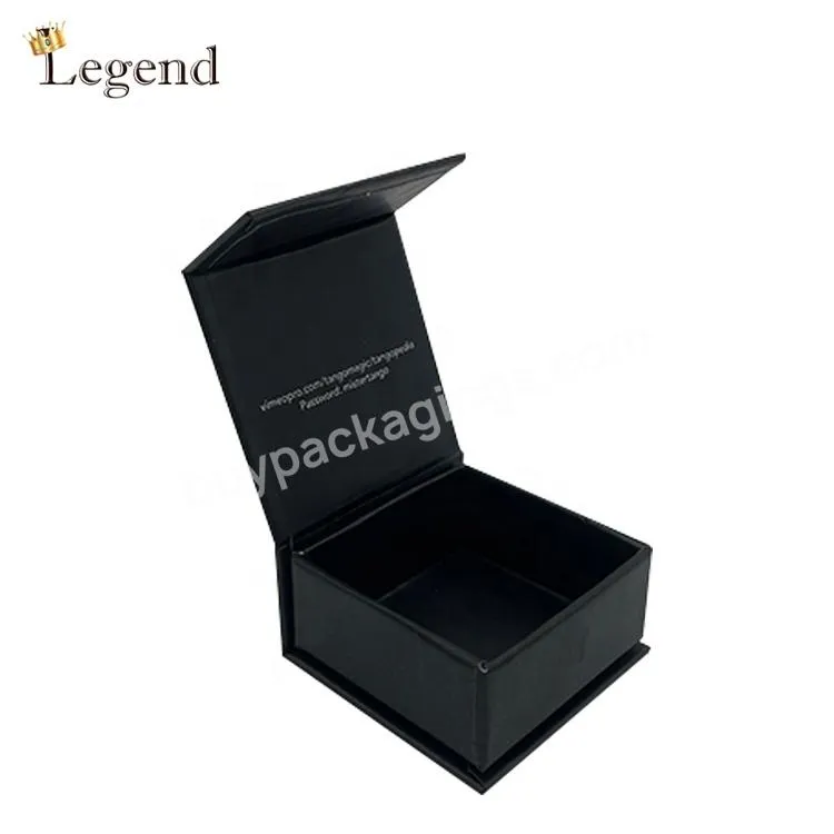 Black Printing Matte Black Cardboard Packaging Ring Jewelry Gift Magnetic Small Box