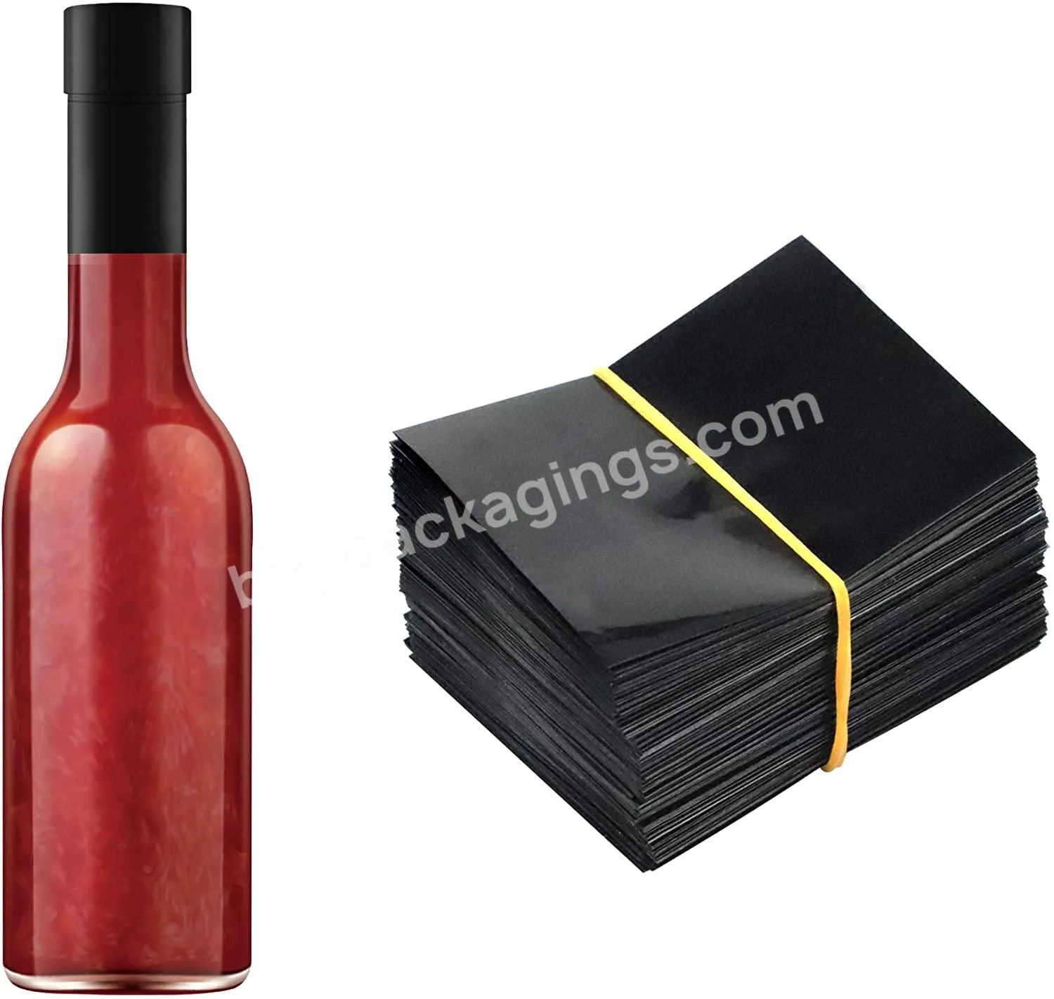 Black Shrink Bands Black Perforated Shrink Wrap For Hot Sauce Bottles And Other Liquid Bottles