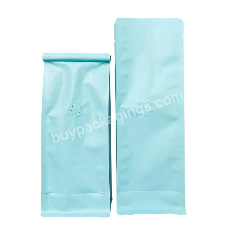 Block Flat Bottom 8 Side Seal Stand Up Pouch Zip Lock Mylar Coffee Package Bag