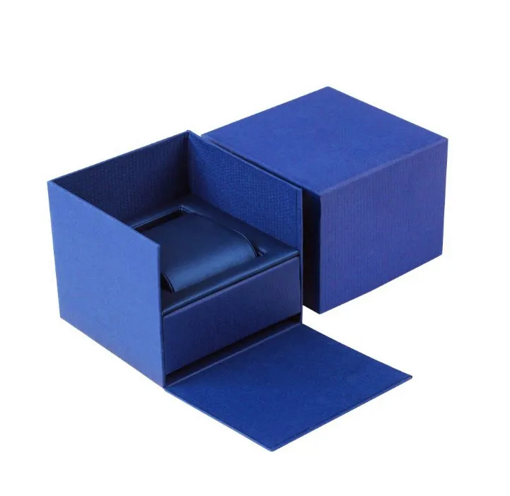 Blue Paper Luxury Design Custom Sliding Drawer Cardboard Empty Display Gift Packaging Watch Box