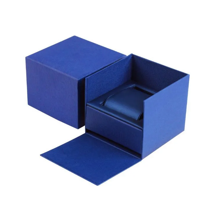 Blue Paper Luxury Design Custom Sliding Drawer Cardboard Empty Display Gift Packaging Watch Box