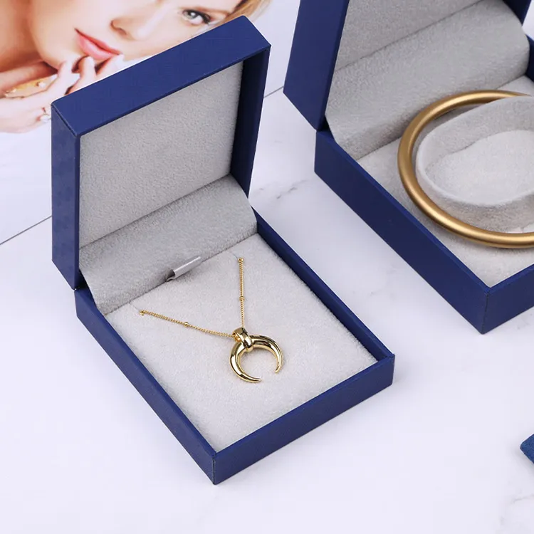 Boyang Custom Blue Flip Pendants Jewelry Packaging Boxes for Necklace