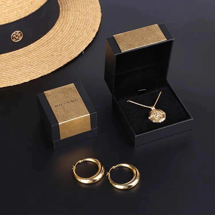 Boyang Custom Jewelry Packaging Paper Cardboard Necklace Pendant Set Box Packaging