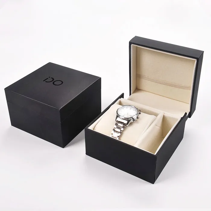 Boyang Custom Luxury Black Cardboard Paper Gift Watch Box Packaging