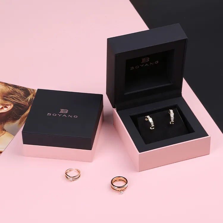 Boyang Custom Printing Logo Luxury Craft Paper Earring Jewelry Box Packaging