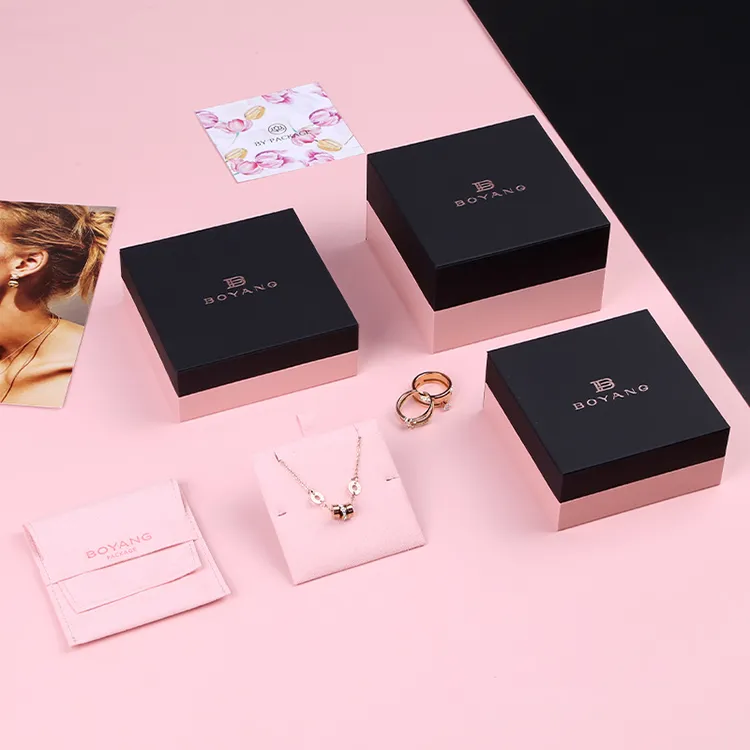 Boyang Custom Printing Logo Luxury Craft Paper Earring Jewelry Box Packaging