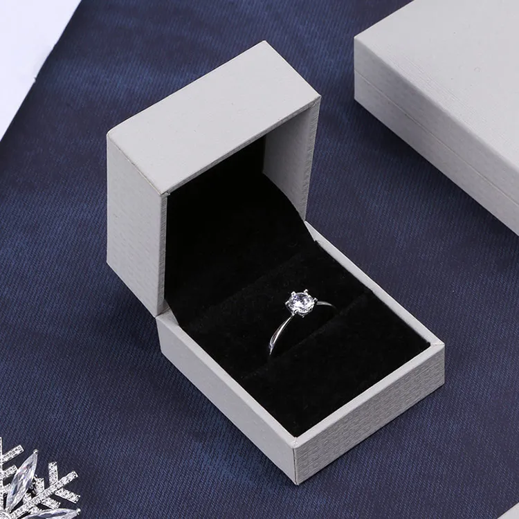 Boyang Factory Price Cheap White Jewelry Gift Boxes Couple Ring Box Paper