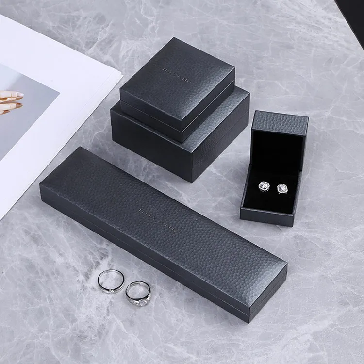 Boyang High Quality Leatherette Paper Square Empty Earring Boxes Custom Packaging Jewelry