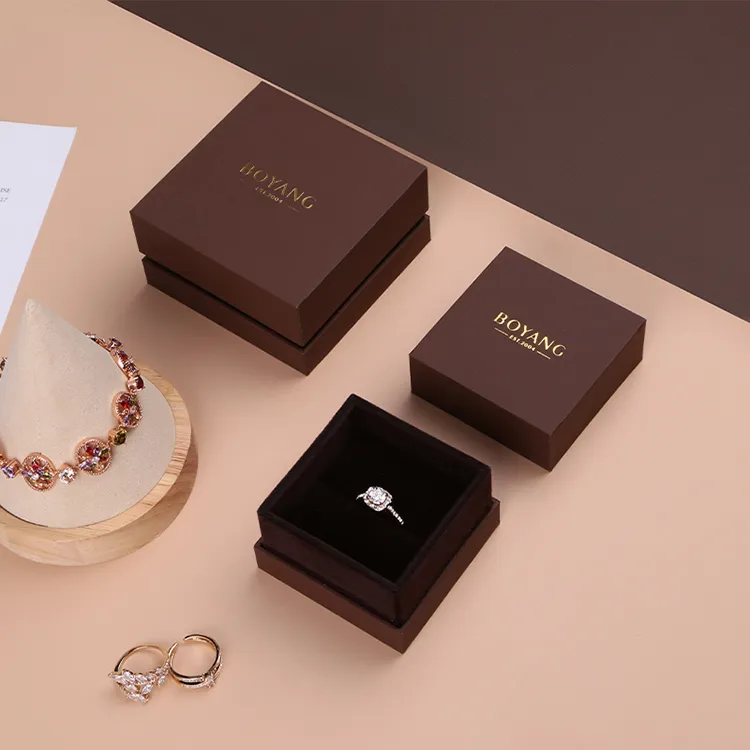 Boyang Luxury Factory Wholesale Custom Paper Simple Jewelry Gift Ring Box