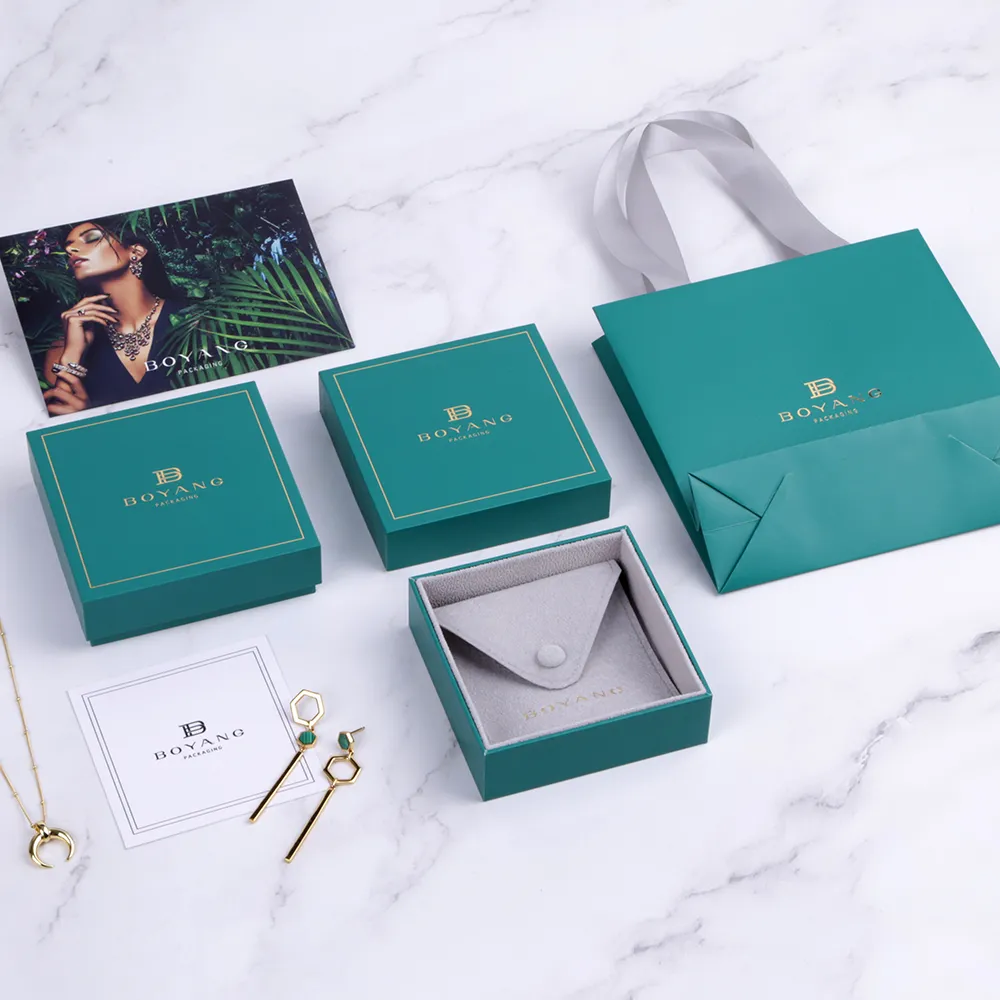 Boyang Luxury Lid and Base Cardboard Paper Gift Jewelry Earrings Box Custom Packaging