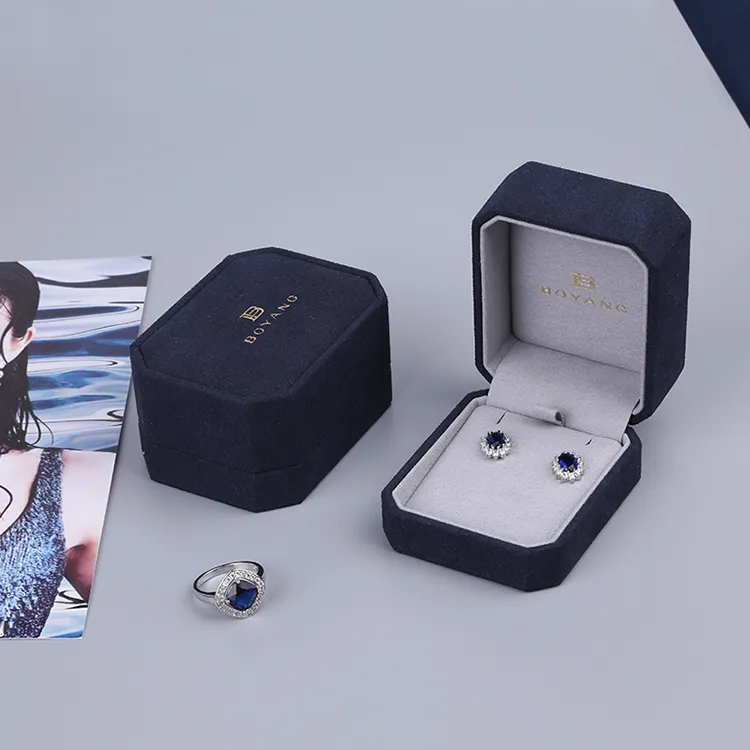 Boyang Luxury Packaging Jewelry Gift Jewelry Boxes Velvet Earring Box Custom Logo