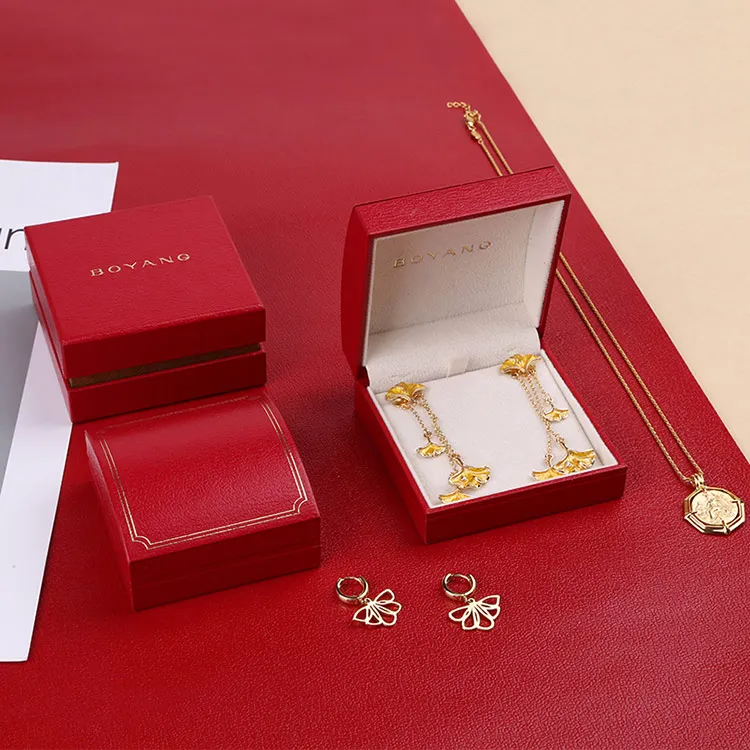 Boyang Luxury Professional Manufacturer Red Jewelry Earring Paper Packaging Boxes Custom Logo