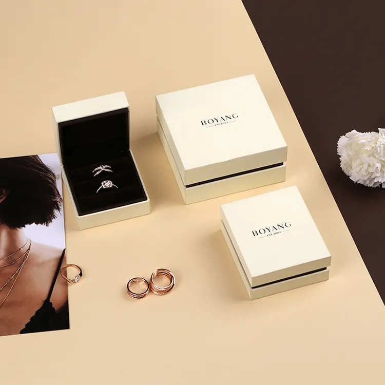 Boyang New Design Wedding Jewelry Ring Packaging Box Luxury with Logo