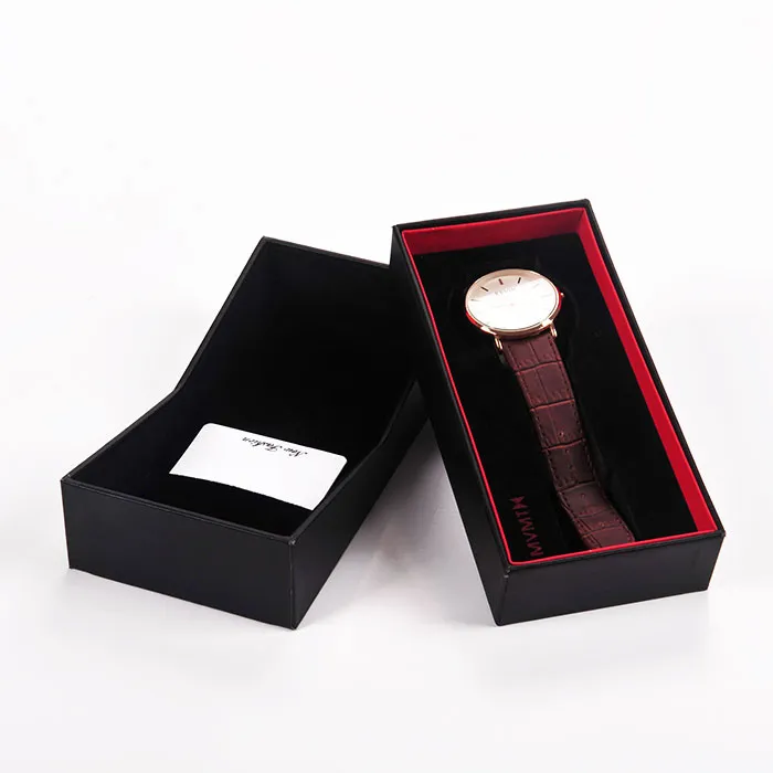 Boyang Professional Supplier Lid and Base Black Paper Smart Watch Gift Box Custom Logo