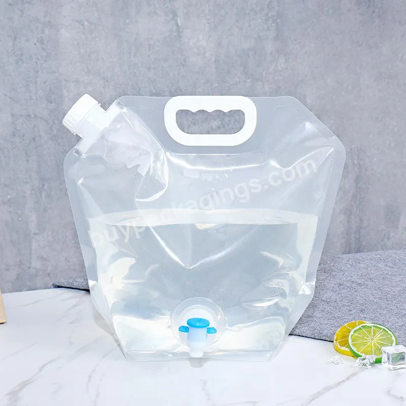 Bpa Free Large Capacity Foldable Plastic Drinking Water Container Liquid Storage Bag With Water Faucet