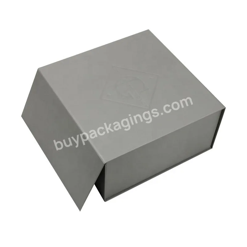 Branding Customized Rigid Gift Box UV Debossed Logo Magnet Closure Foldable Paper Packaging