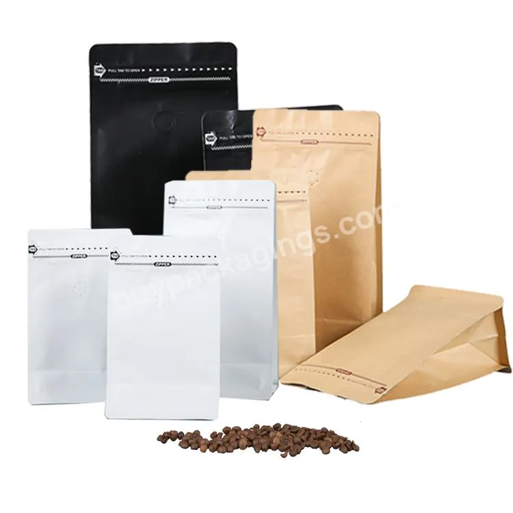 Brc Amazon Hot Sale Coffee Pack 250g 500g 1kg Aluminum Foil Matt Zipper Plastic Flat Bottom Packaging Coffee Bag With Valve