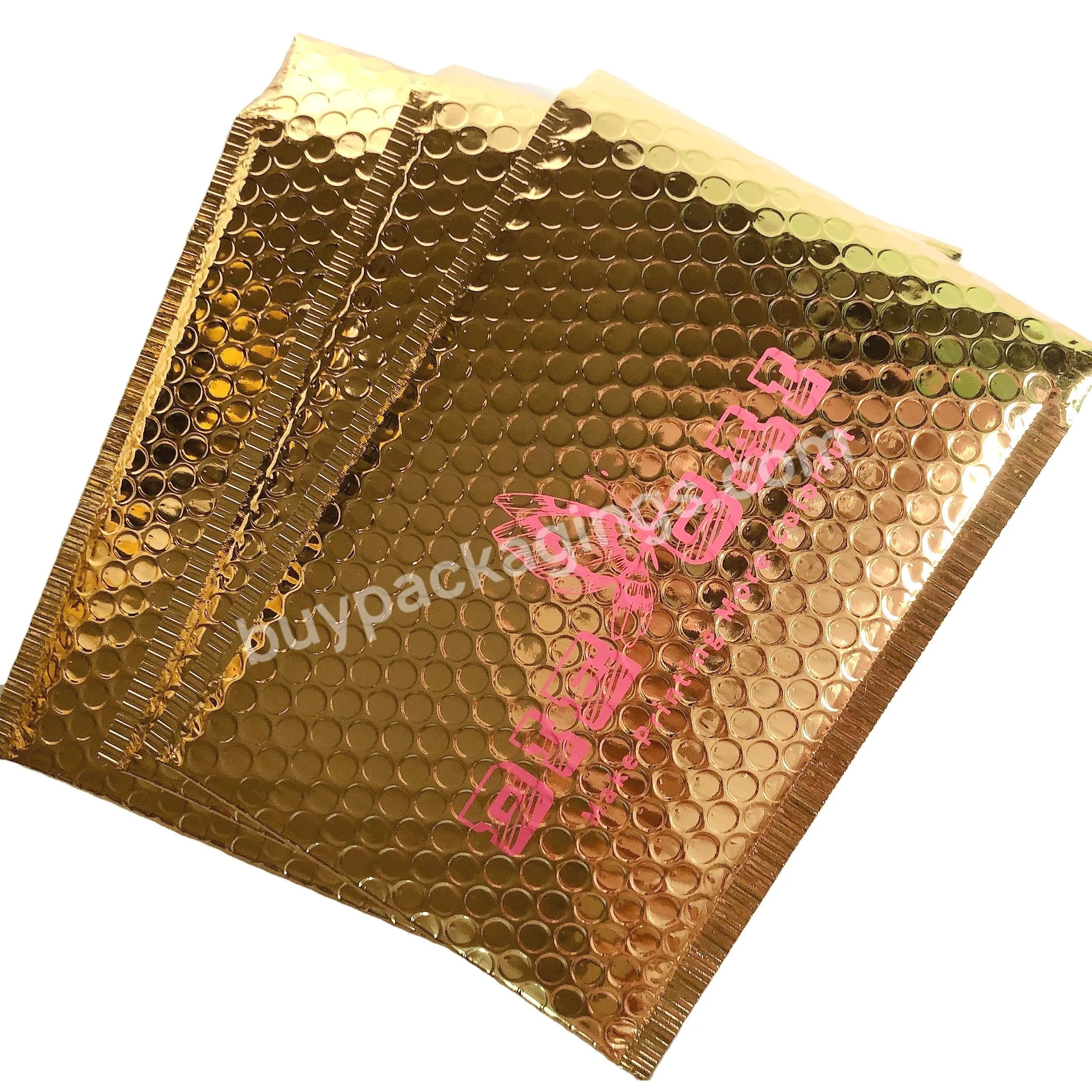 Bubble Envelope Mailer Bubble Gold Custom Logo Logistics Packaging Bags For Small Businesses