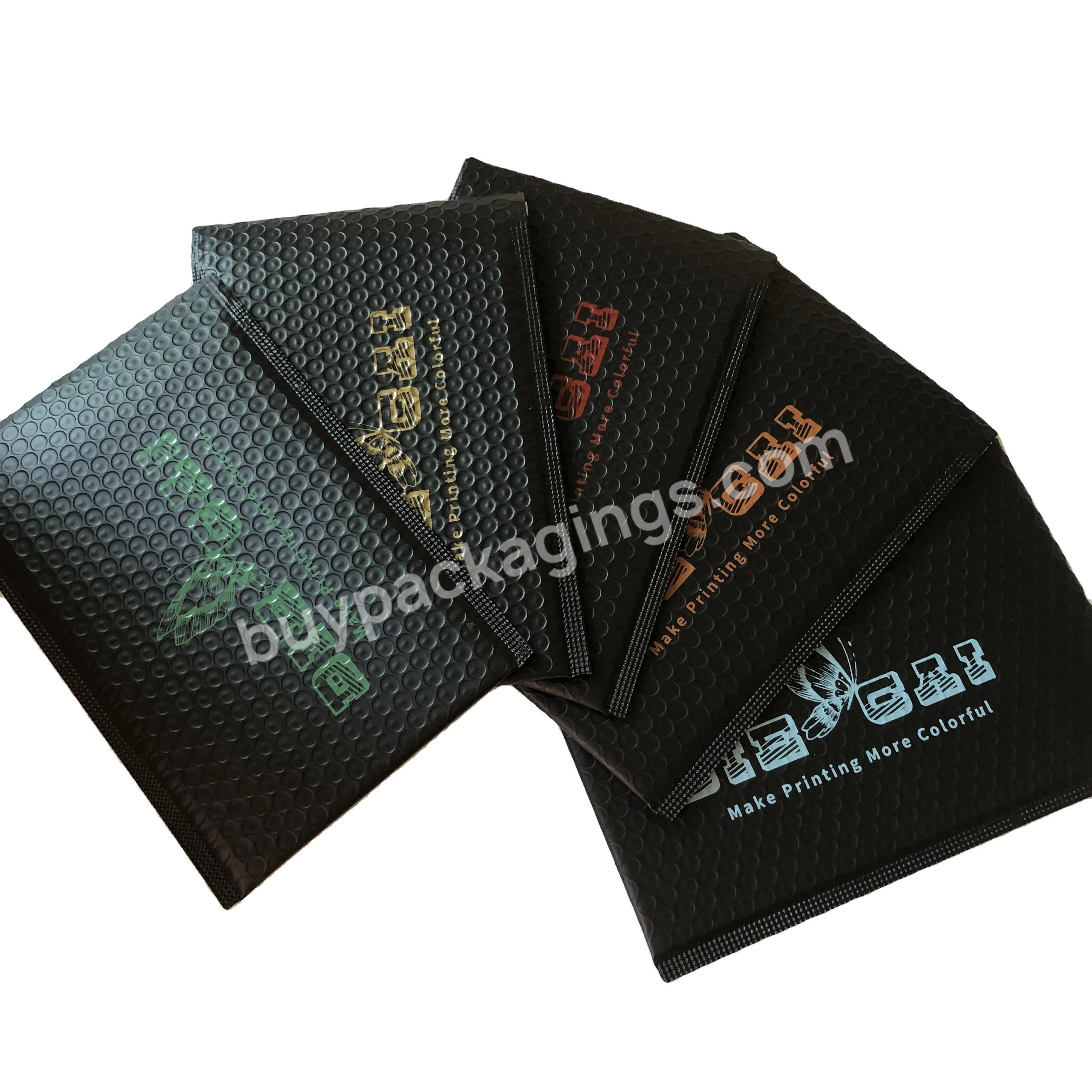 Bubble Mailer Custom Logo Black Shipping Bag Envelopes Wholesale Mail Padded Envelope Courier Mailing Plastic Packaging Bag