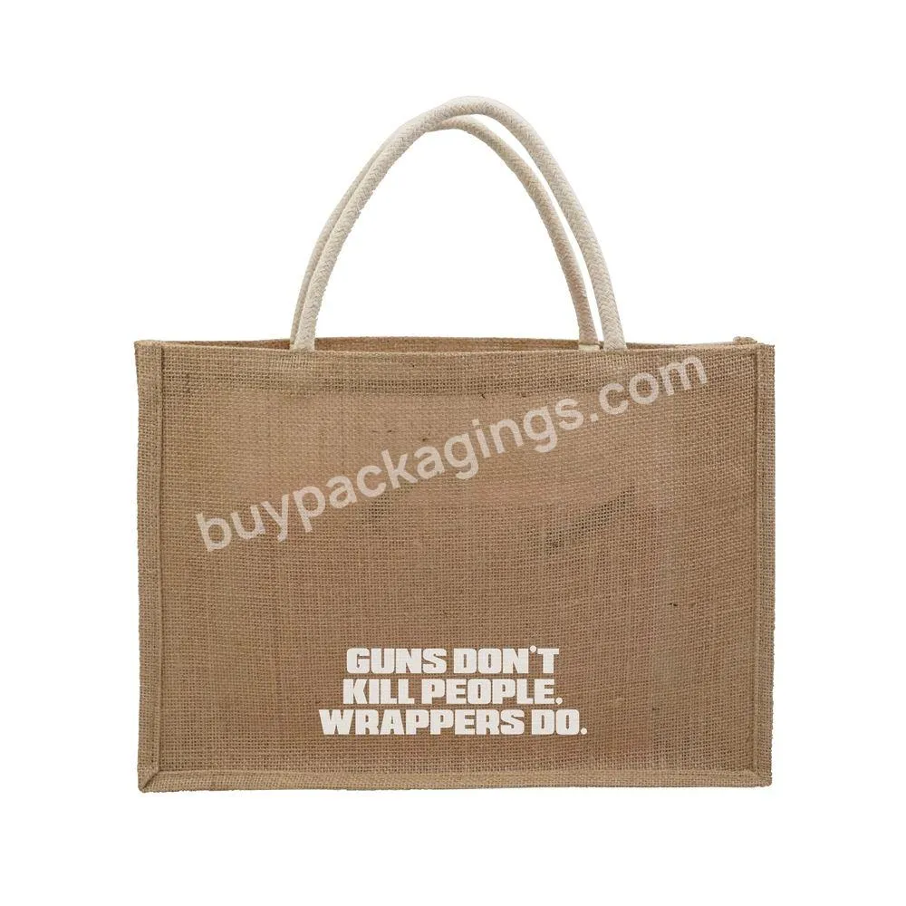 Burlap Beach Tote Gift Packaging Jute Shopping Bag Personalized Jute Bags