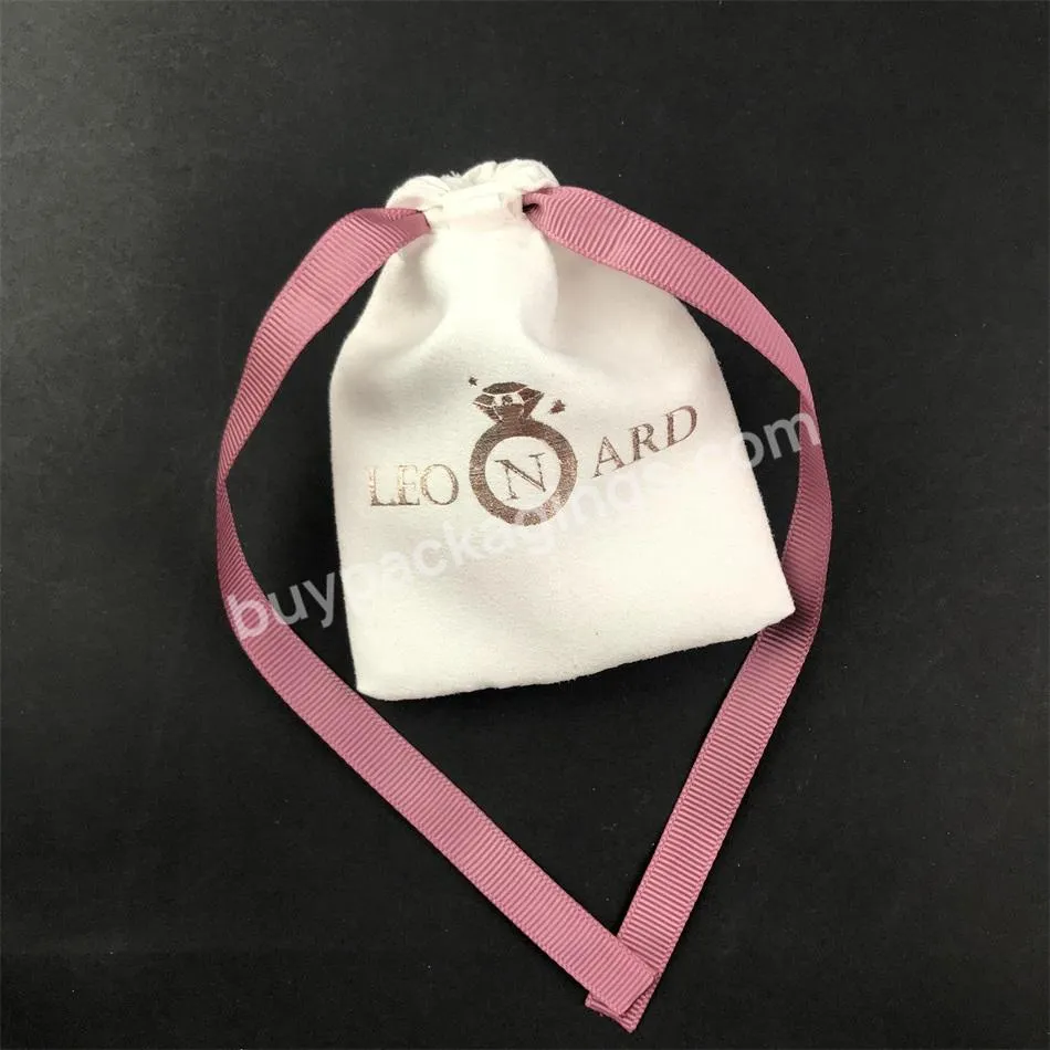 Busta La Bolsa Eco Friendly Microfiber Faux Suede Velvet Soft High Quality Custom Jewelry Pouch Packaging With Logo