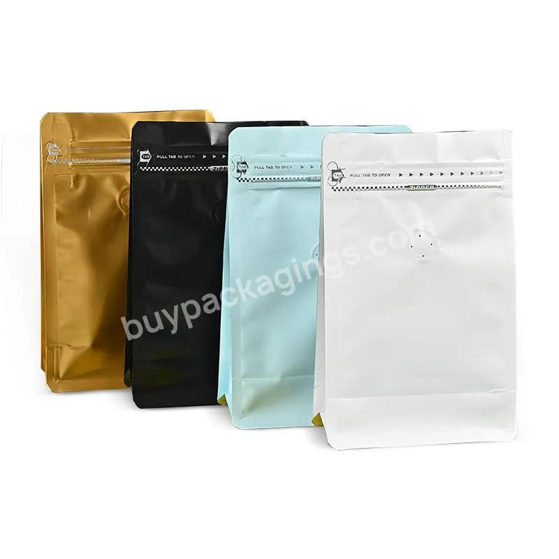 Cafe Custom Resealable Packaging Aluminum Foil Flat Bottom Stand Up Pouch 1lb Coffee Bag With Valve And Zipper