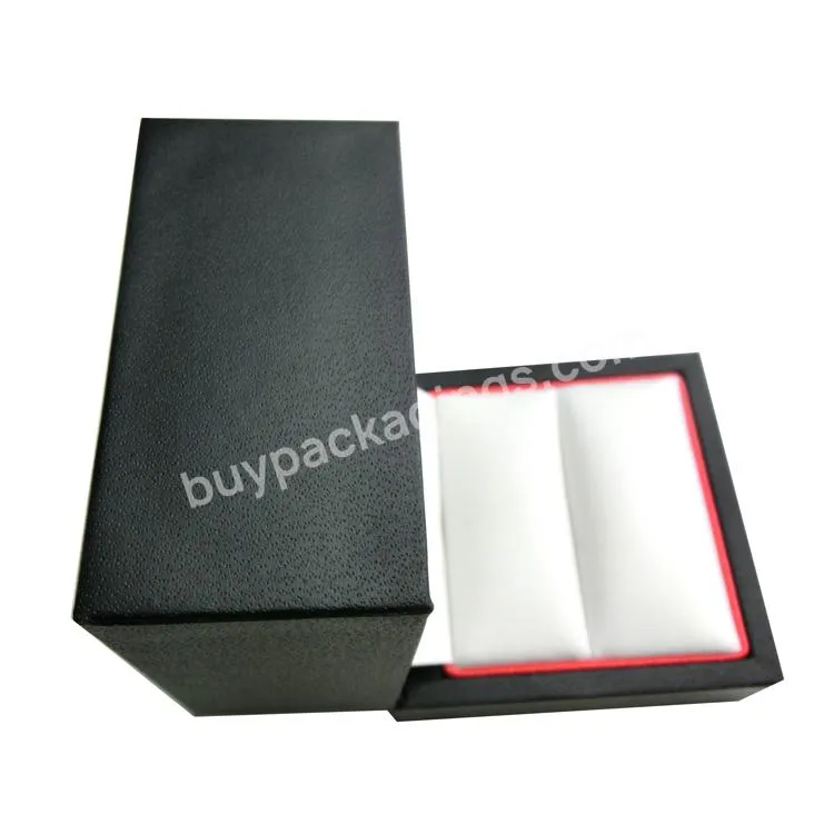 Caja De Joyeria Personalizada Black Pu Plastic Jewelry Ring Earring Bracelet Bangle Gift Packaging Box